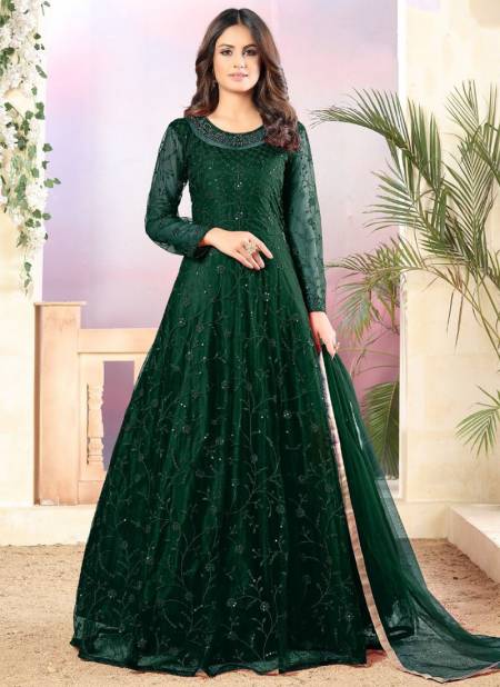 Green Colour TWISHA AANAYA 112 Heavy Festive Wear Long Anarkali Salwar Suit Collection 1201